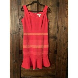 BELLE BADGLEY MISCHKA Dress NWT Sz 10 $159 PINK STRIPED SHEATH